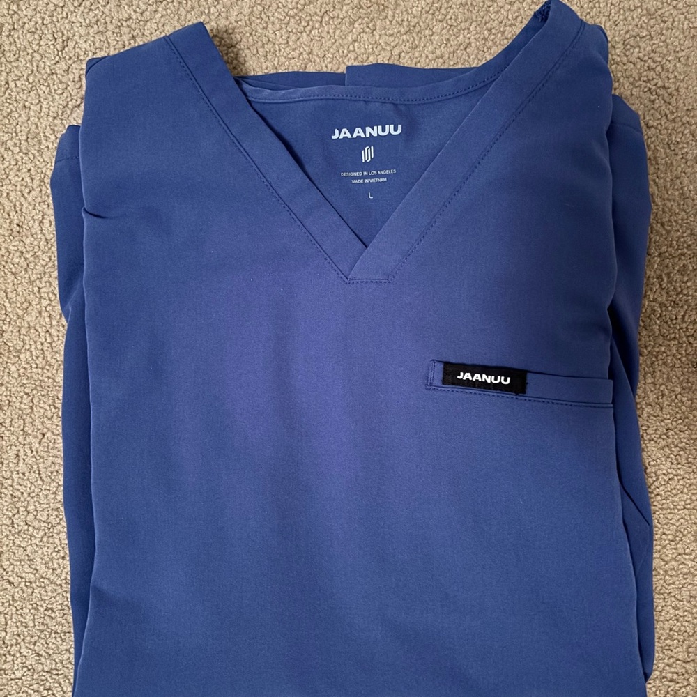 Jaanuu Men's Blue Scrub Top